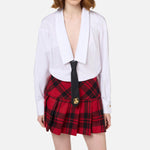 Abito a camicia in popeline e gonna in tartan AB76147E1 DB6 ELISABETTA FRANCHI 