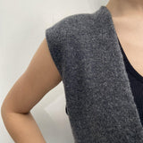 Gilet scollo a V CBGL4734 ANTRACITE OFELIA 
