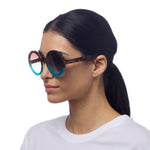 Occhiale da sole Round Monica OK014HB AZZURRO OKKIA 