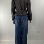 Giubbotto chiodo in pelle P104 NERO OFELIA 