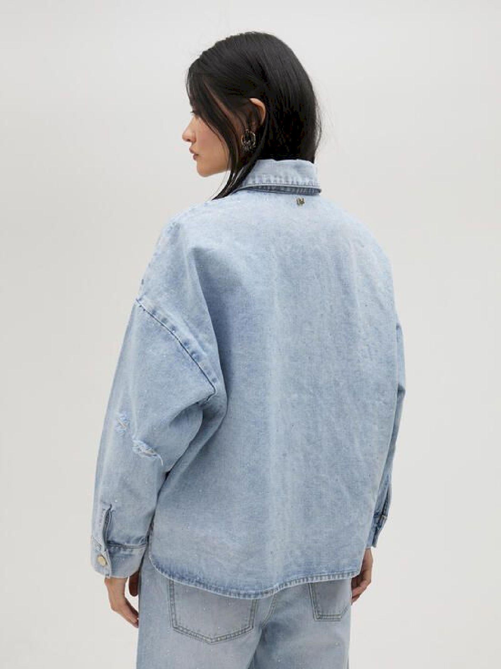 Giacca denim con strass MS2502004 0D0 MAITE 