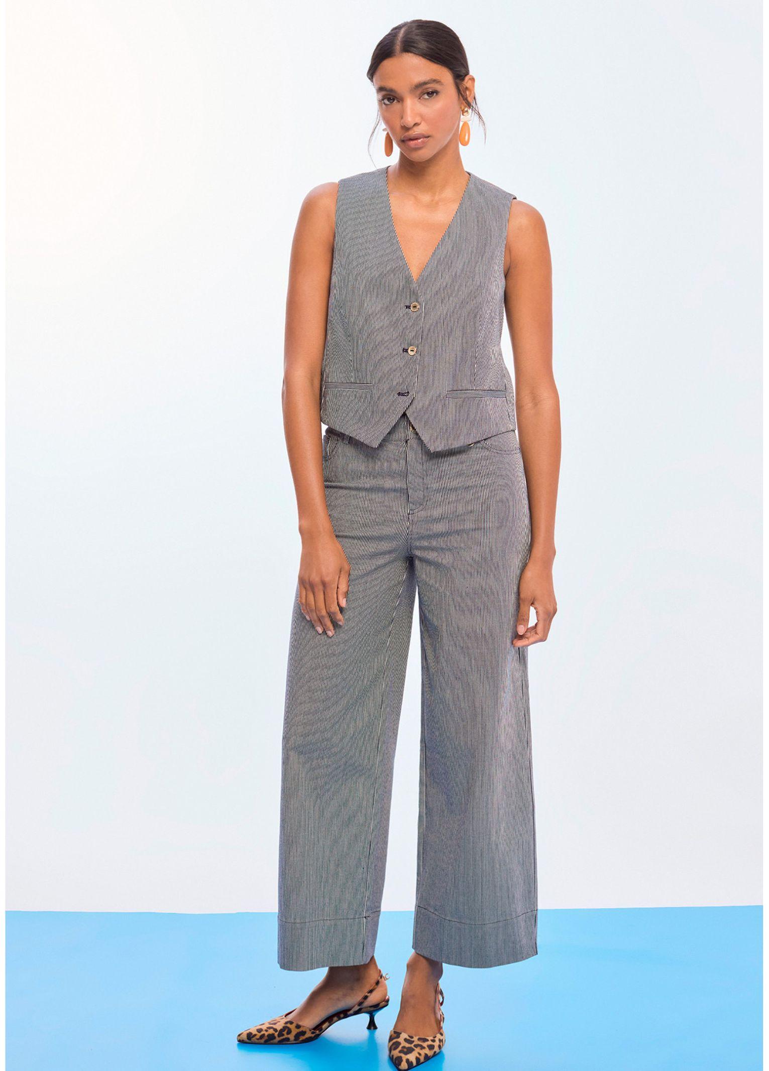 Gilet in twill a righe LS2602019 20N LOLA 