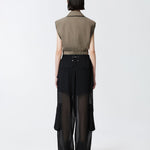 Pantalone cargo in georgette trasparente 104751-A21F Z99 PINKO 