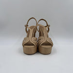 Sandalo con plateau in rafia H2316 BEIGE OFELIA 