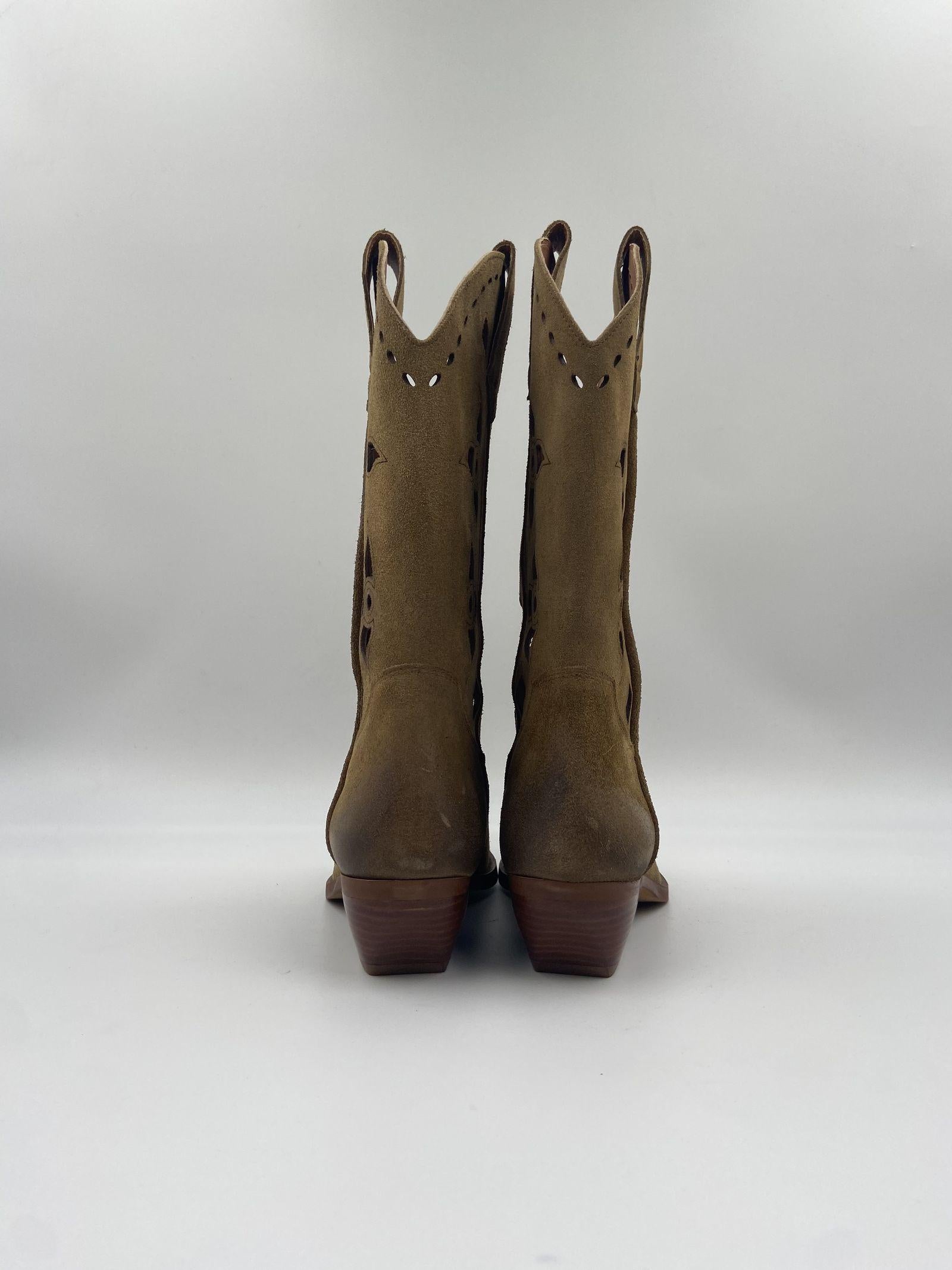 Stivaletto texano in camoscio 1719 CAMMELLO CHIARINI 