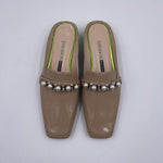 Sabot con perle e borchie 602 BEIGE CHIARINI 