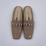 Sabot con perle e borchie 602 BEIGE CHIARINI 