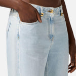 Jeans a palazzo con dettaglio logo - Elisabetta Franchi PJ94I51E2 192 ELISABETTA FRANCHI 