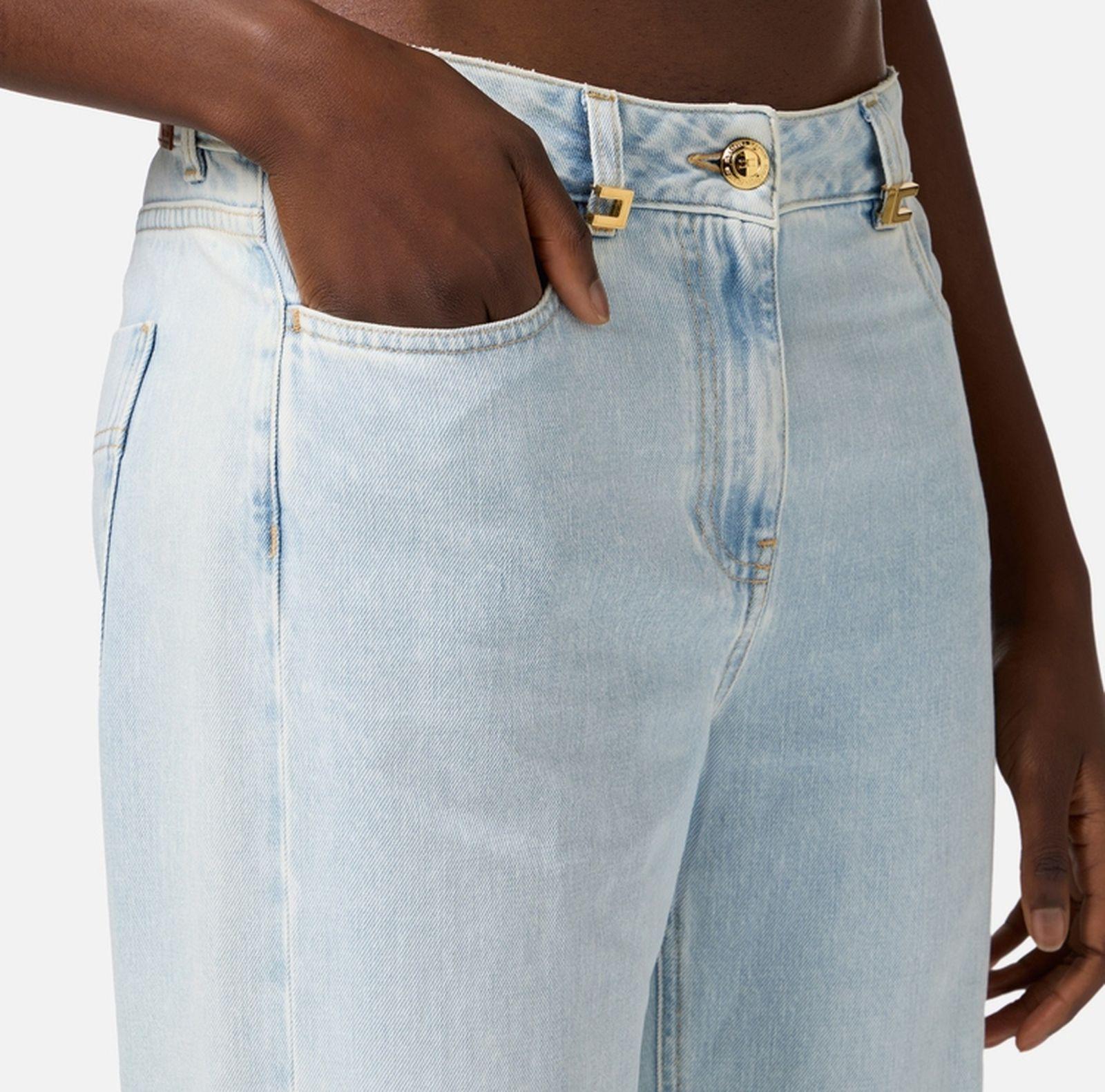 Jeans a palazzo con dettaglio logo - Elisabetta Franchi PJ94I51E2 192 ELISABETTA FRANCHI 