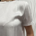 T- shirt girocollo satinata - Ofelia MS2003 BIANCO OFELIA 