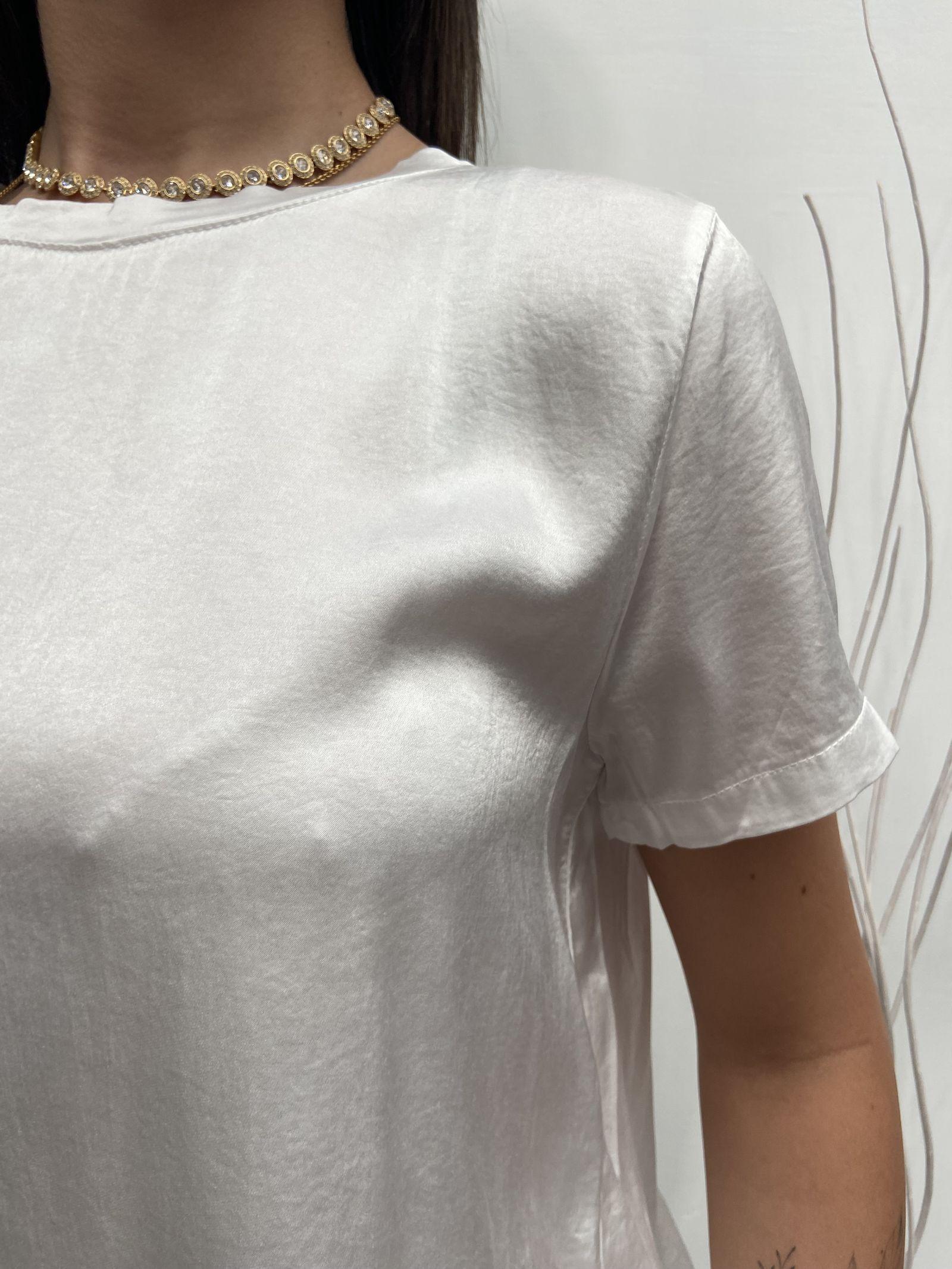 T- shirt girocollo satinata - Ofelia MS2003 BIANCO OFELIA 
