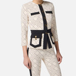 Giacca bicolor in doppio crepe - Elisabetta Franchi GIS0156E2 EF1 ELISABETTA FRANCHI 