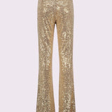 Pantalone vita alta con paillettes