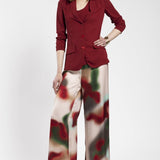 Pantalone in raso fantasia multicolor