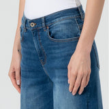 Jeans wide leg con lavaggio medio