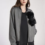 Bomber con spilla fiore - Carla G SONE04D3 10 CARLA G. 