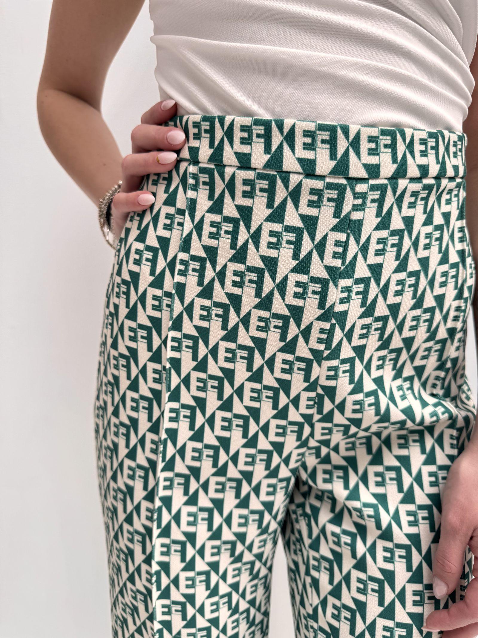 Pantalone stampa geometrica logata - Elisabetta Franchi PA00826E2 AT5 ELISABETTA FRANCHI 
