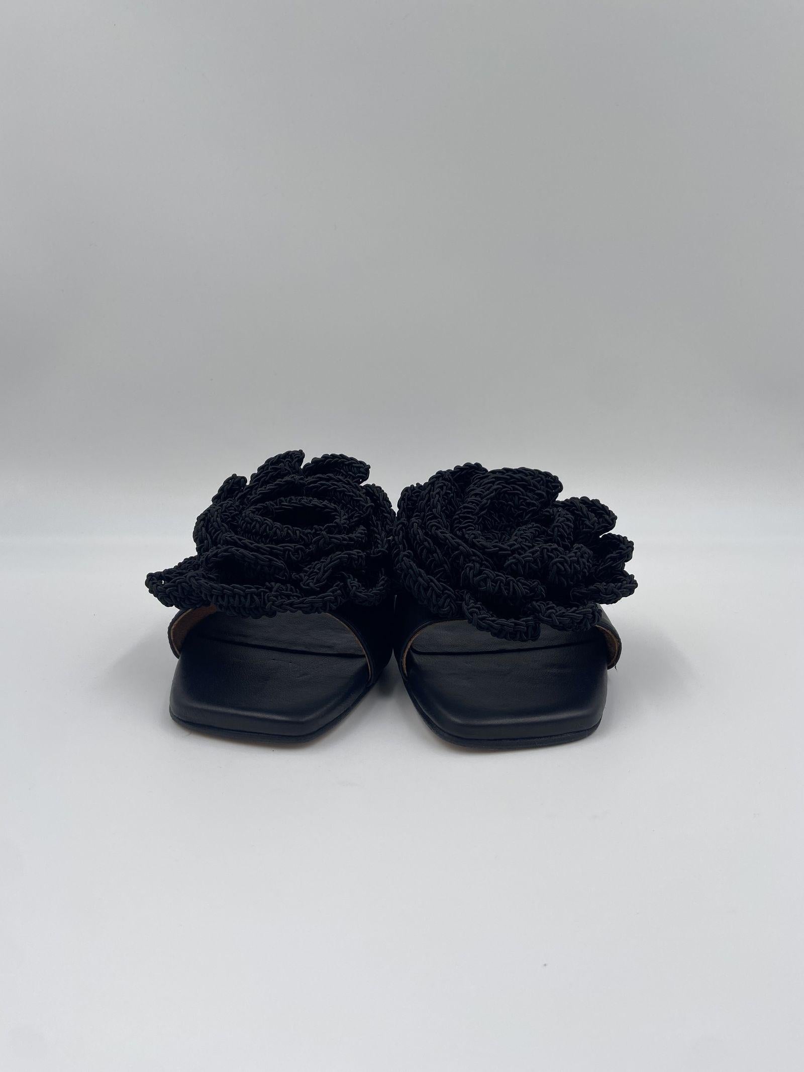 Sandalo ciabatta con fiore 25082016J NERO ANGEL ALARCON 