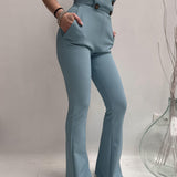 Pantalone flare vita alta - Elisabetta Franchi PA14682E2 016 ELISABETTA FRANCHI 