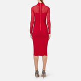 Abito midi con motivo chevron e maniche lunghe AM02B46E2 CG5 ELISABETTA FRANCHI 