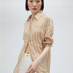 Camicia lunga trasparente a righe LS2515045 050 LOLA 