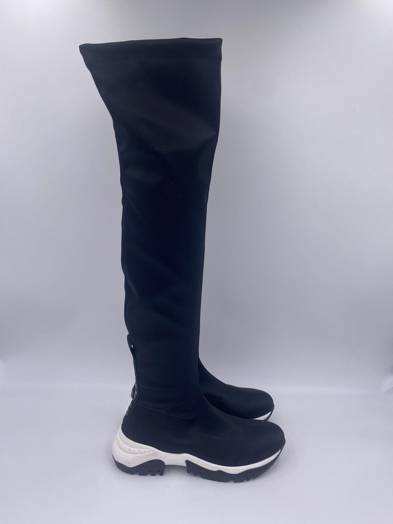 Stivale bicolor sopra al ginocchio 79091 NERO JEANNOT 