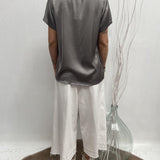 T- shirt girocollo satinata - Ofelia MS2003 GRIGIO OFELIA 
