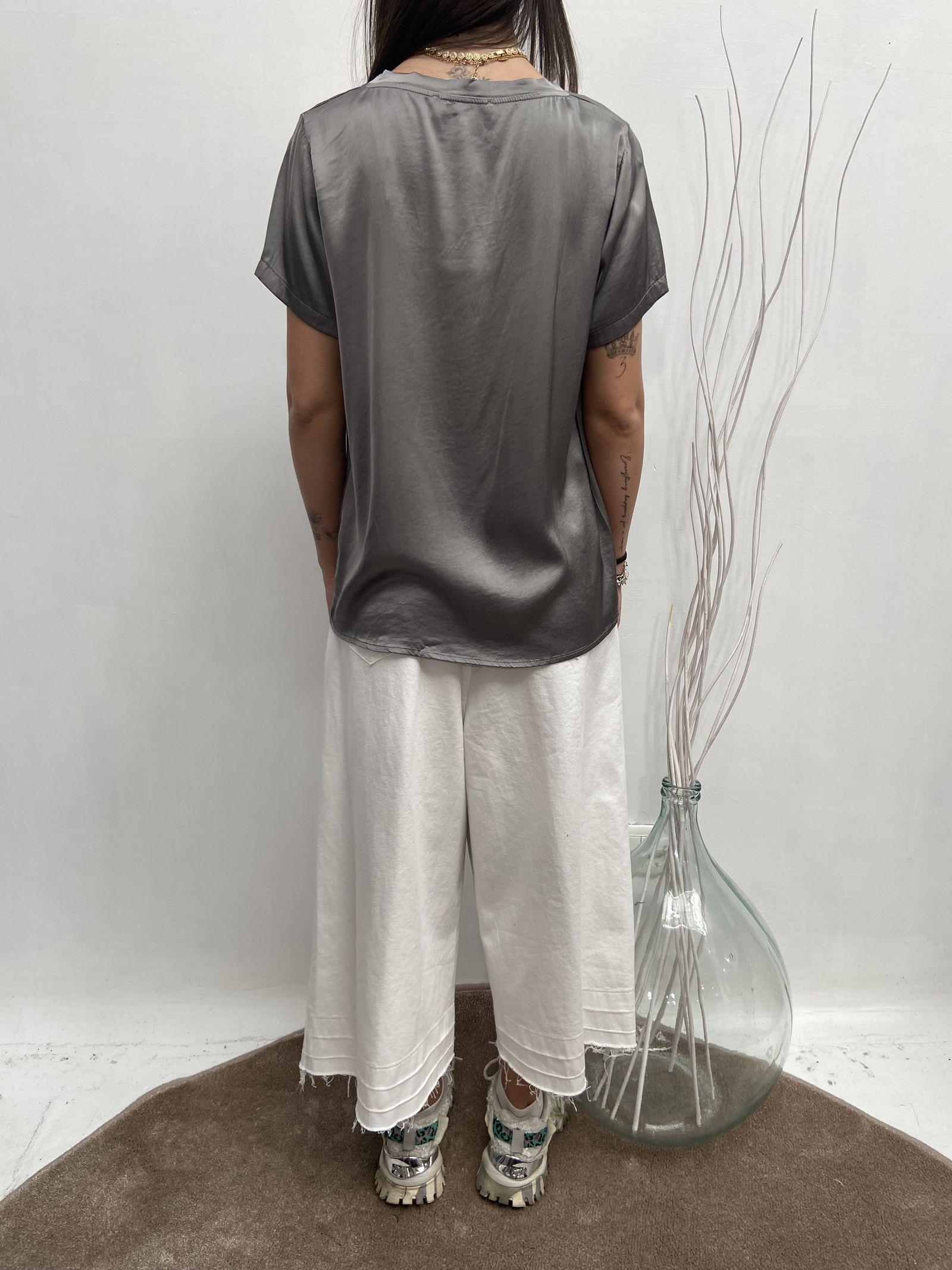 T- shirt girocollo satinata - Ofelia MS2003 GRIGIO OFELIA 