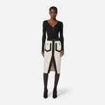 Gonna bi-color in doppio crepe GOS0156E2 EF1 ELISABETTA FRANCHI 