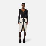Gonna bi-color in doppio crepe GOS0156E2 EF1 ELISABETTA FRANCHI 