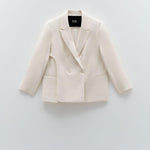 Giacca oversize doppiopetto ESS250054 CREMA ELEH 