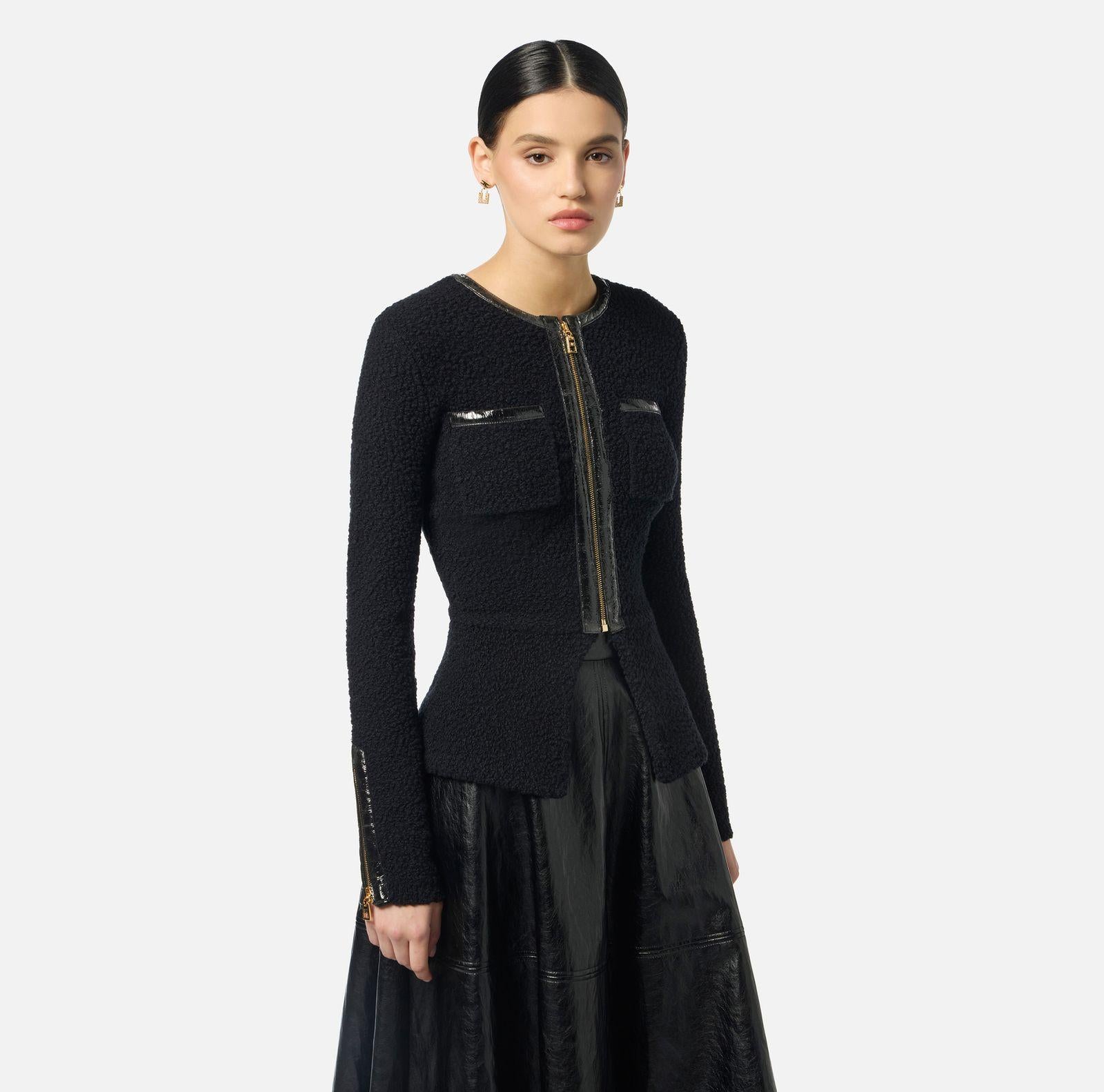 Cardigan in maglia bouclè MK38S57E2 110 ELISABETTA FRANCHI 