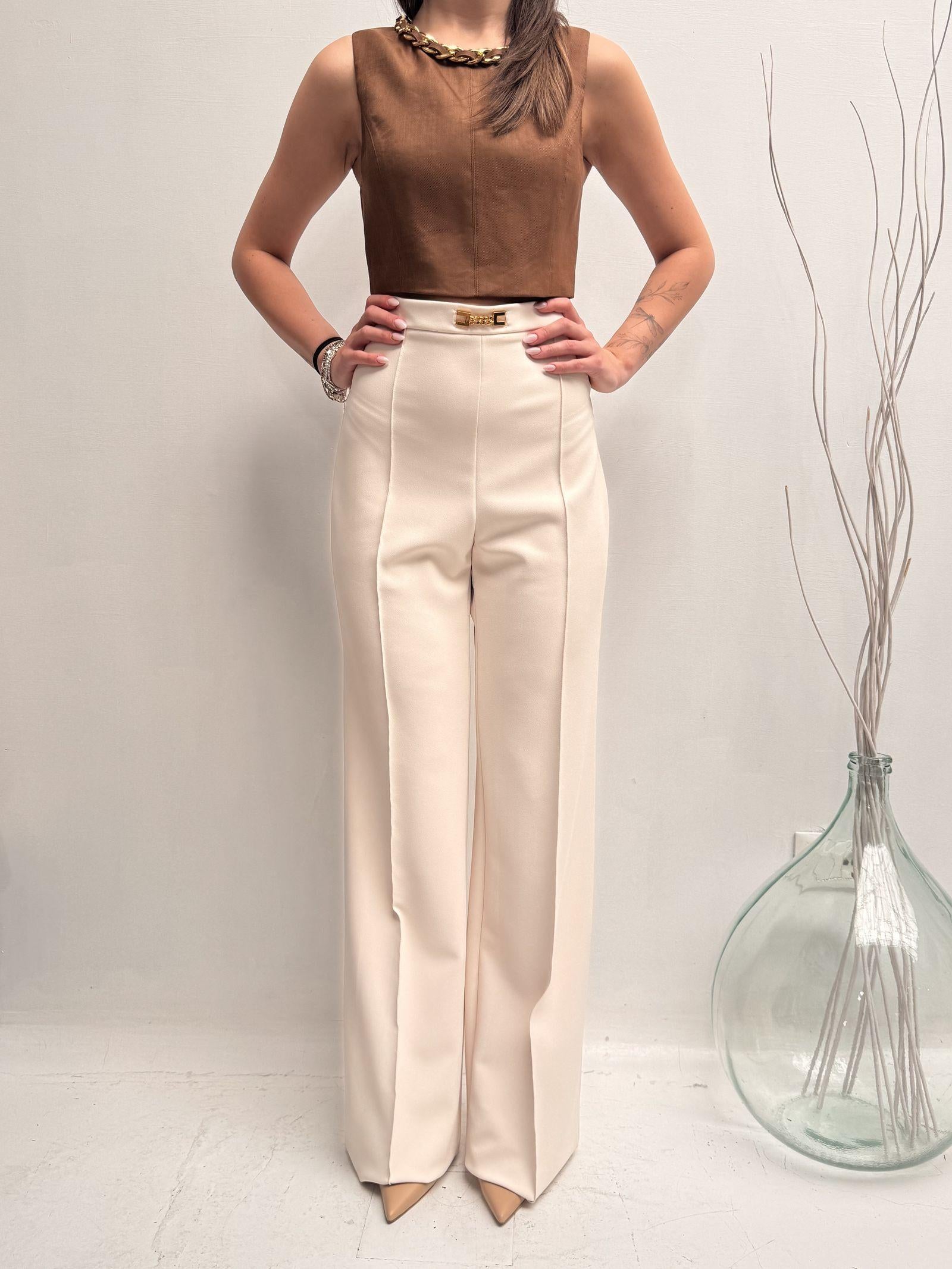 Pantalone con charms - Elisabetta Franchi PA01221E2 193 ELISABETTA FRANCHI 
