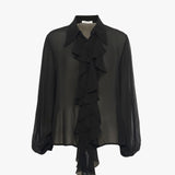 Camicia con volant C032VU MA001 MANILA GRACE 