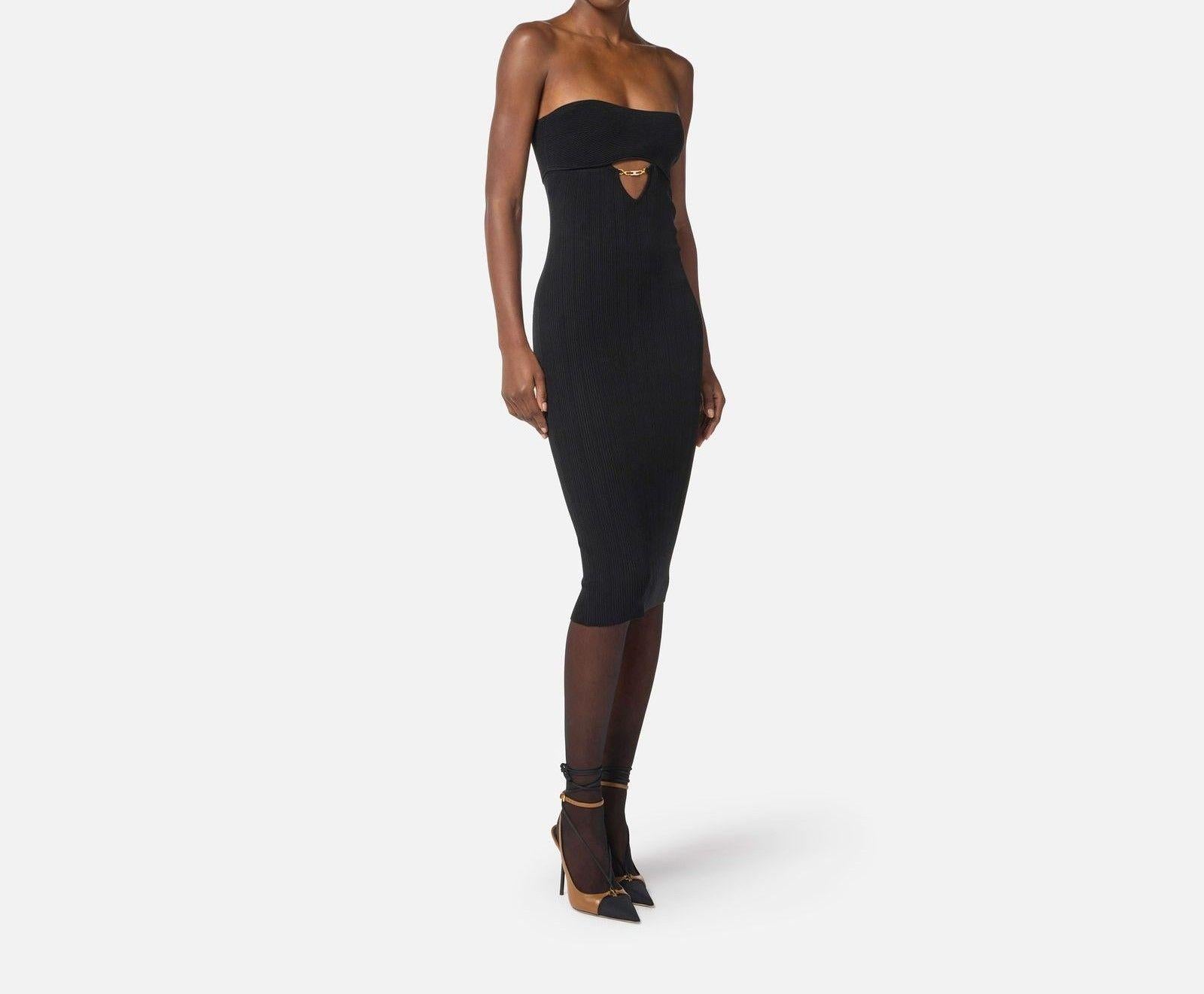 Abito con dettagli à jour - Elisabetta Franchi AM05B56E2 110 ELISABETTA FRANCHI 
