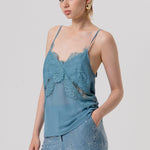 Top con inserto in pizzo FQ26ST2002W41201 C33 FRACOMINA 