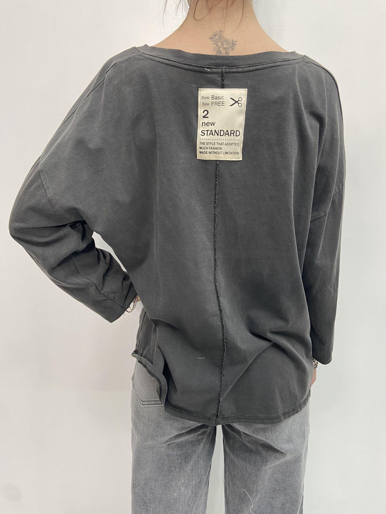 T-shirt scollo a V - Ofelia 2831 ANTRACITE OFELIA 