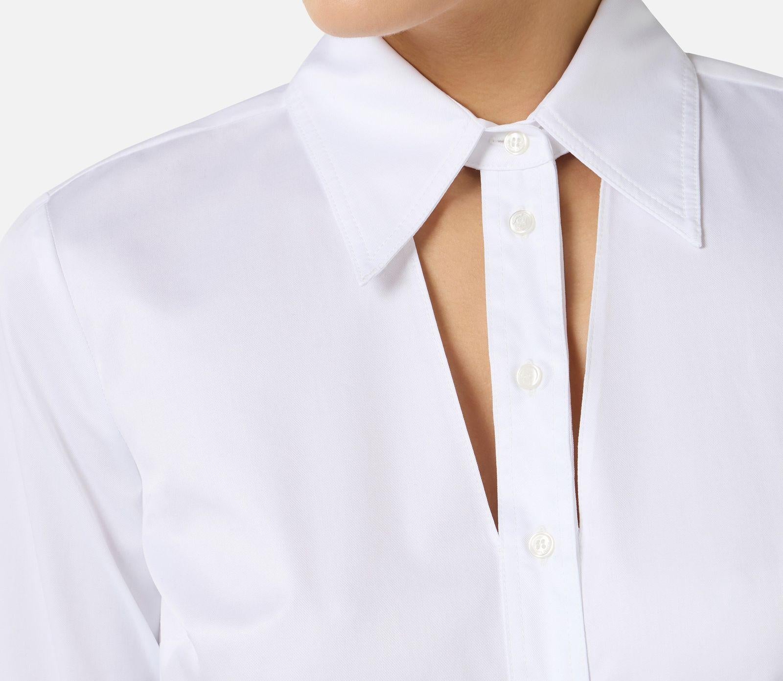 Camicia con cut-out e ricami - Elisabetta Franchi CA12861E2 100 ELISABETTA FRANCHI 