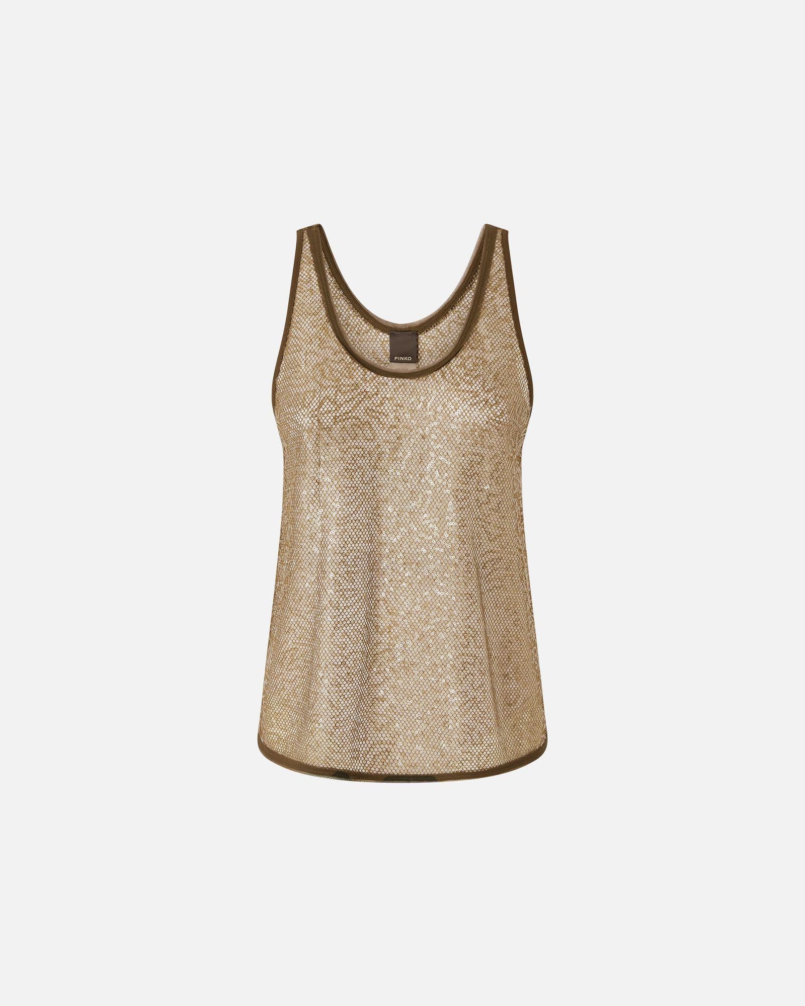 Top a rete con paillettes 104710-A2EX X26 PINKO 