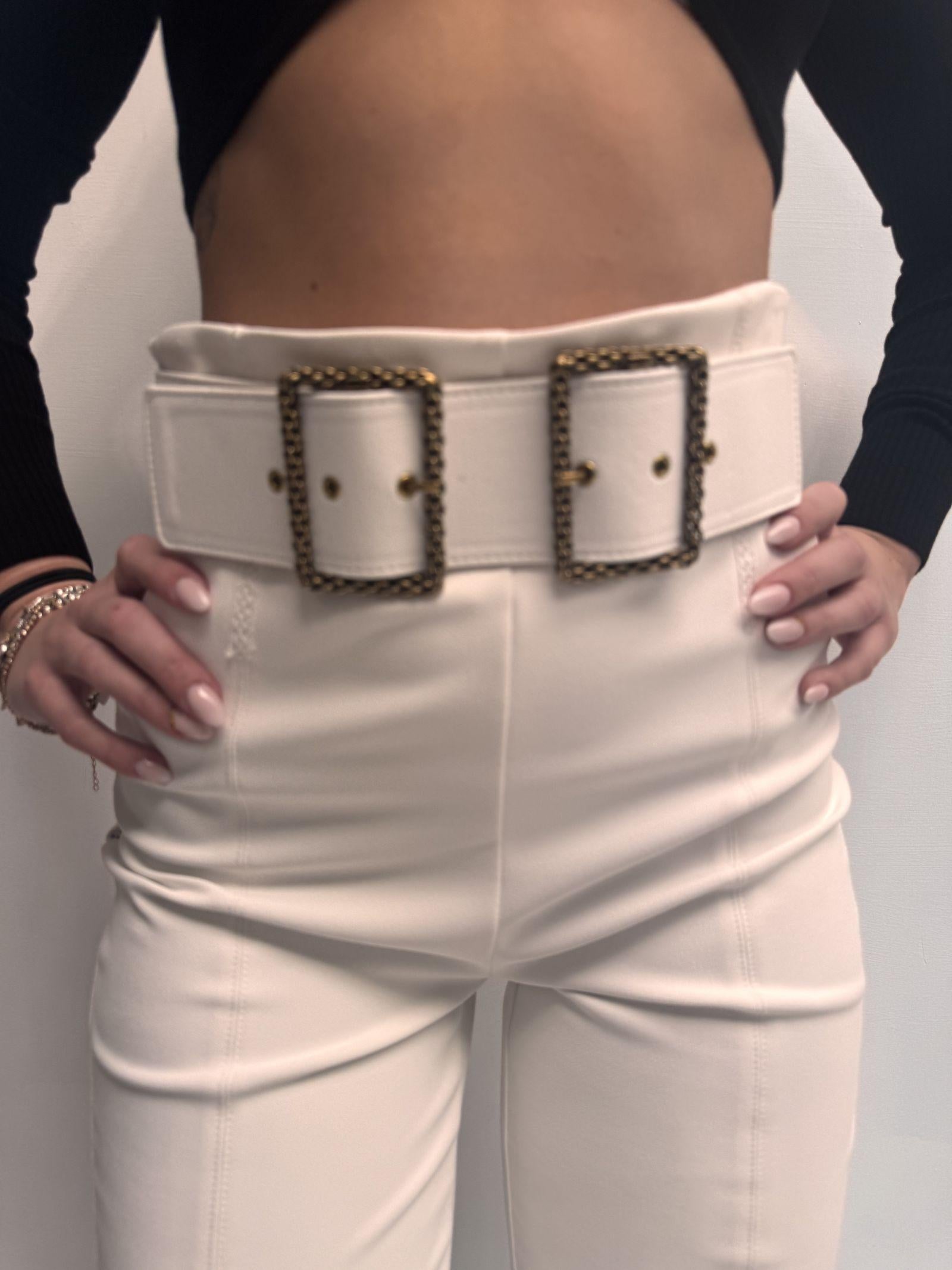 Pantalone con cinturone - Elisabetta Franchi PA06932E2 360 ELISABETTA FRANCHI 