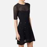 Abito con motivo chevron e borchie AM03B46E2 110 ELISABETTA FRANCHI 