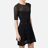 Abito con motivo chevron e borchie AM03B46E2 110 ELISABETTA FRANCHI 