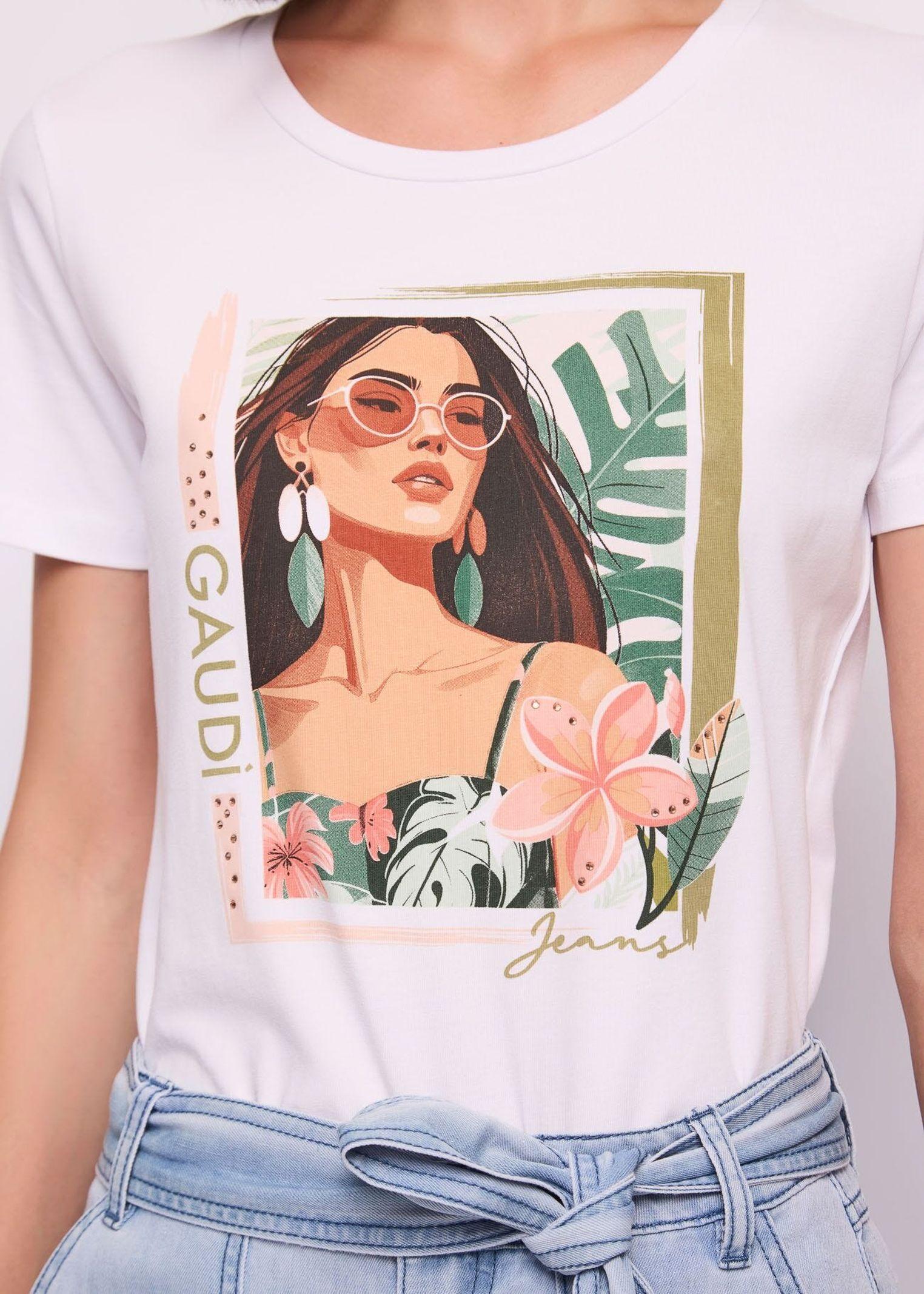 T-shirt con stampa 611BD64062 2100 GAUDI' 