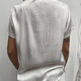 T- shirt girocollo satinata - Ofelia MS2003 BIANCO OFELIA 