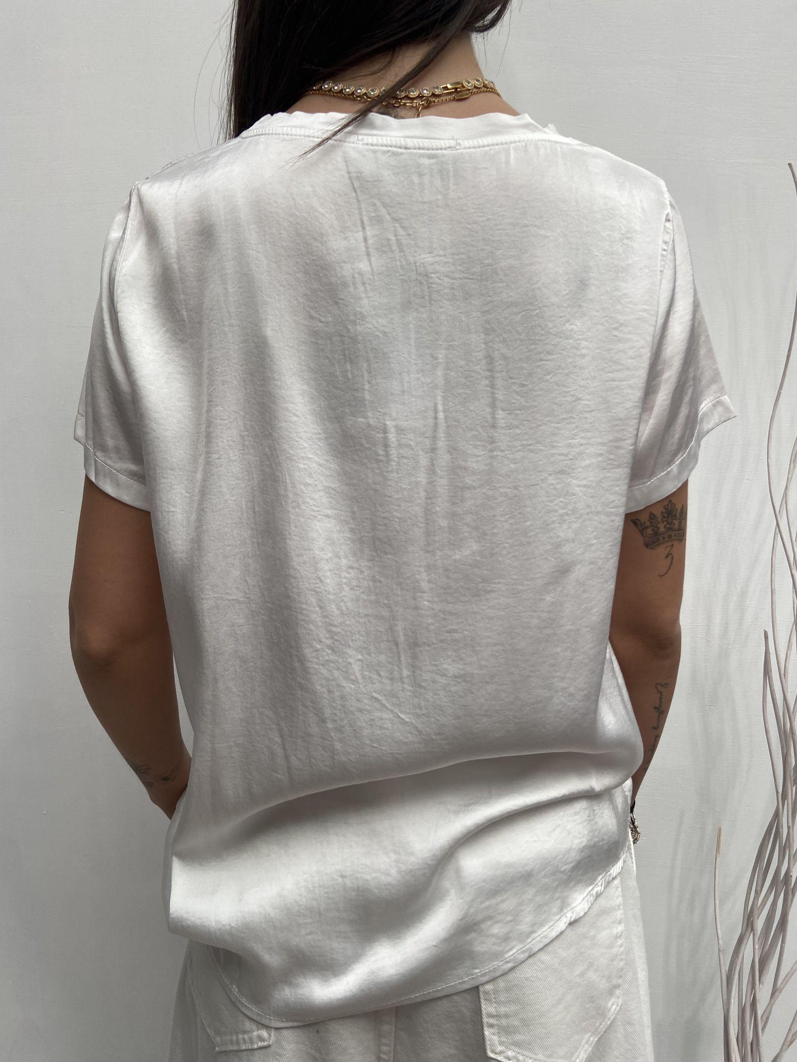 T- shirt girocollo satinata - Ofelia MS2003 BIANCO OFELIA 