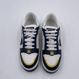 Sneakers in pelle logo bicolor