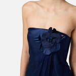 Abito Red Carpet con fiore ricamato - Elisabetta Franchi ABR3752E2 DC8 ELISABETTA FRANCHI 