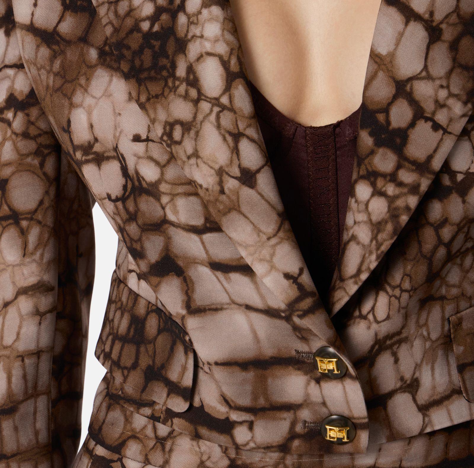 Giacca corta con stampa alligatore - Elisabetta Franchi GI20661E1 644 ELISABETTA FRANCHI 