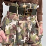 Pantalone camouflage con cintura - Elisabetta Franchi PJ73D06E2 W73 ELISABETTA FRANCHI 