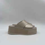 Sandalo zeppa satin